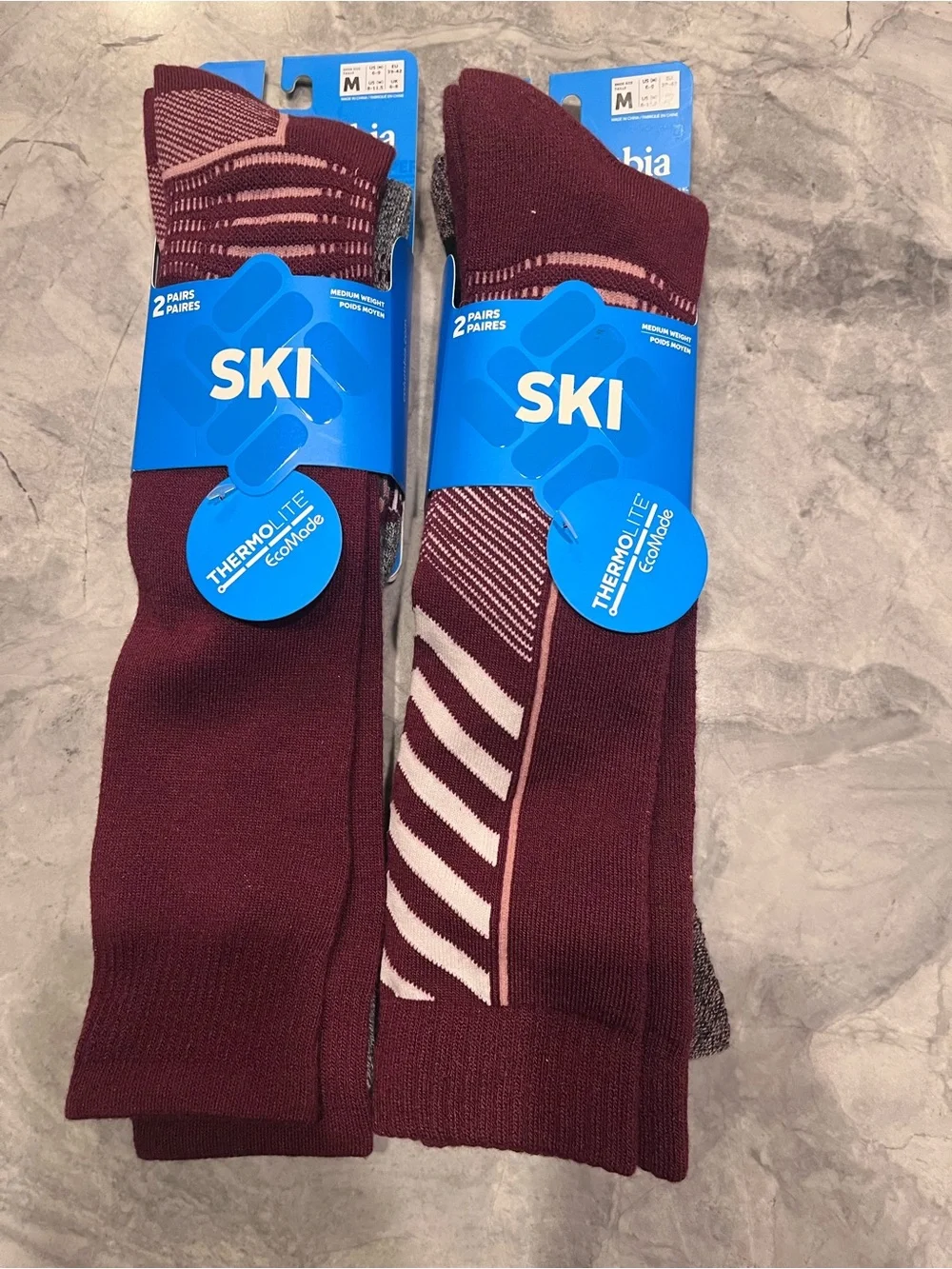 NWT! BUNDLE! 4-pairs of Columbia Thermolite Over The Calf Ski Sock!